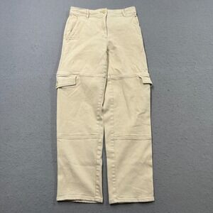 Wilfred Free Aritzia Cargo Pants Women's 2 Beige Straight Leg High Rise Workwear